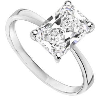 Pierścionek zaręczynowy z diamentem Kartezja z białego złota 2,00ct