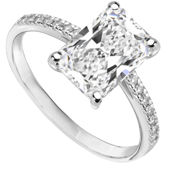 Pierścionek zaręczynowy z diamentami Kartezja z białego złota 2,21ct