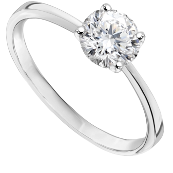 Pierścionek zaręczynowy z diamentem Kartezja z białego złota 0,75ct