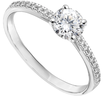 Pierścionek zaręczynowy z diamentami Kartezja z białego złota 0,62ct