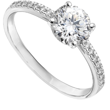 Pierścionek zaręczynowy z diamentami Kartezja z białego złota 1,16ct