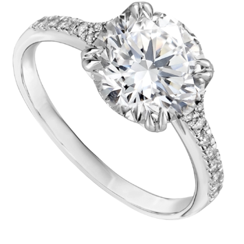 Pierścionek zaręczynowy z diamentami Kartezja z białego złota 3,21ct