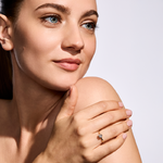 Pierścionek zaręczynowy z brylantem Kartezja z żółtego złota