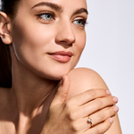 Pierścionek zaręczynowy z brylantem Kartezja z żółtego złota