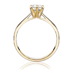 Pierścionek zaręczynowy z brylantem Kartezja z żółtego złota