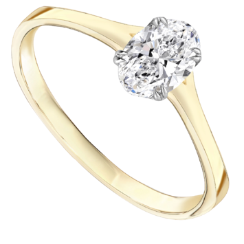 Pierścionek zaręczynowy z diamentem Kartezja z żółtego złota 0,50ct