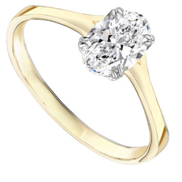 Pierścionek zaręczynowy z diamentem Kartezja z żółtego złota 1,00ct