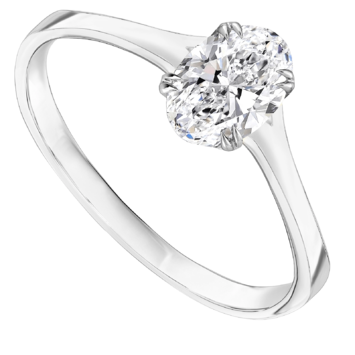 Pierścionek zaręczynowy z diamentem Kartezja z białego złota 0,70ct