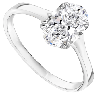 Pierścionek zaręczynowy z diamentem Kartezja z białego złota 1,50ct
