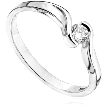 Pierścionek zaręczynowy Roso z diamentem z białego złota 0,11ct