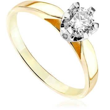 Pierścionek zaręczynowy Kartezja z diamentem z białego i żółtego złota 0,36ct