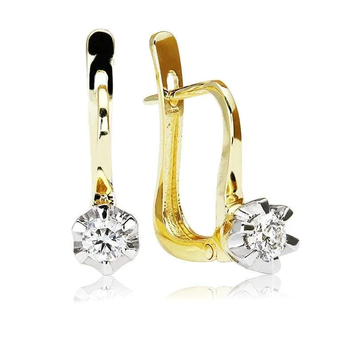 Kolczyki z diamentami Kartezja z żółtego złota 0,34ct