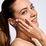 Pierścionek zaręczynowy z brylantem Kartezja z białego i żółtego złota