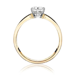 Pierścionek zaręczynowy z brylantem Kartezja z białego i żółtego złota