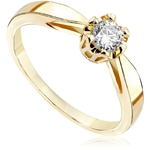 Pierścionek zaręczynowy Kartezja z diamentem z żółtego złota P0195ZB