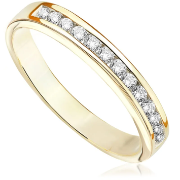 Pierścionek obrączkowy z diamentami Sablo z żółtego złota 0,20ct