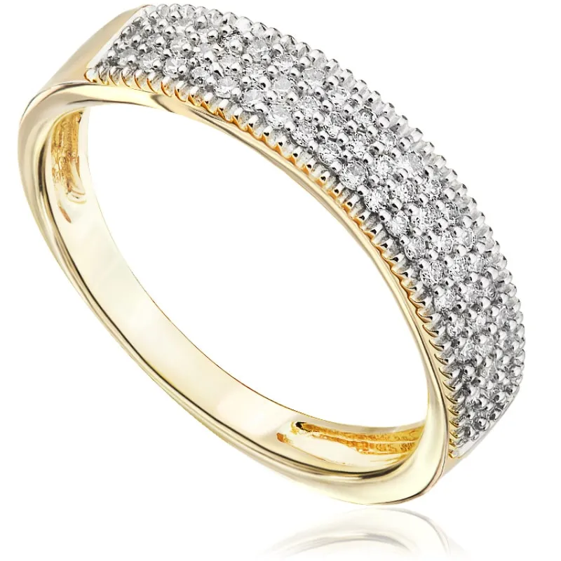 Pierścionek zaręczynowy z brylantami z żółtego złota OB439ZBct