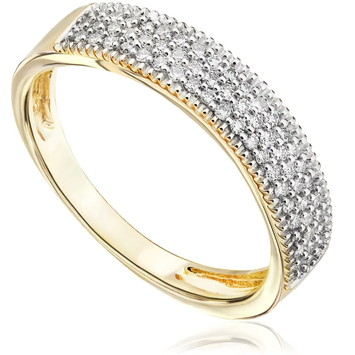 Pierścionek zaręczynowy z brylantami Sablo z żółtego złota 0,25ct