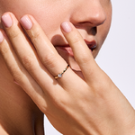 Pierścionek zaręczynowy z brylantem Kartezja z żółtego złota