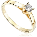 Pierścionek zaręczynowy Kartezja z diamentem z żółtego złota P0120ZB
