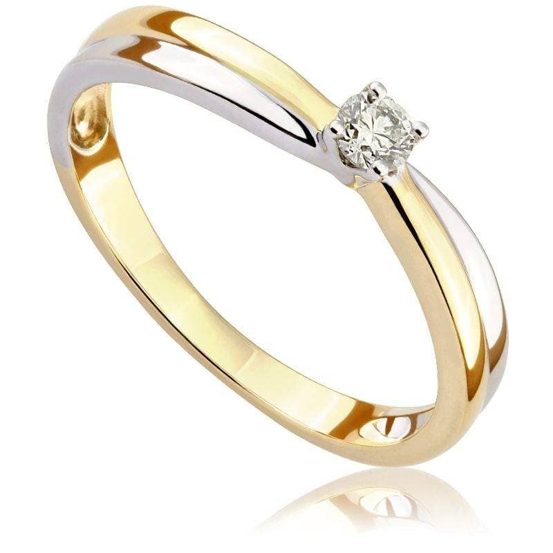 Pierscionek Zareczynowy Kartezja Z Brylantem Z Bialego I Zoltego Zlota P0522tb Pierscionki Zareczynowe Aclari Diamonds