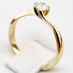 Pierścionek zaręczynowy Kartezja z diamentem z żółtego złota P0072ZB