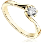 Pierścionek zaręczynowy Kartezja z diamentem z żółtego złota