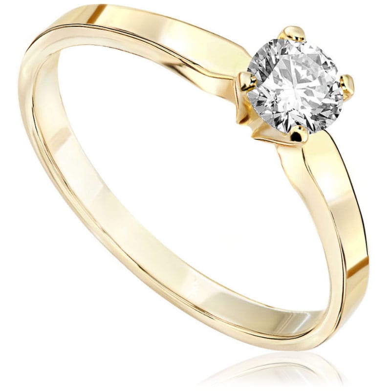 Pierścionek zaręczynowy Kartezja z diamentem z żółtego złota P0194ZB 0,30ctct