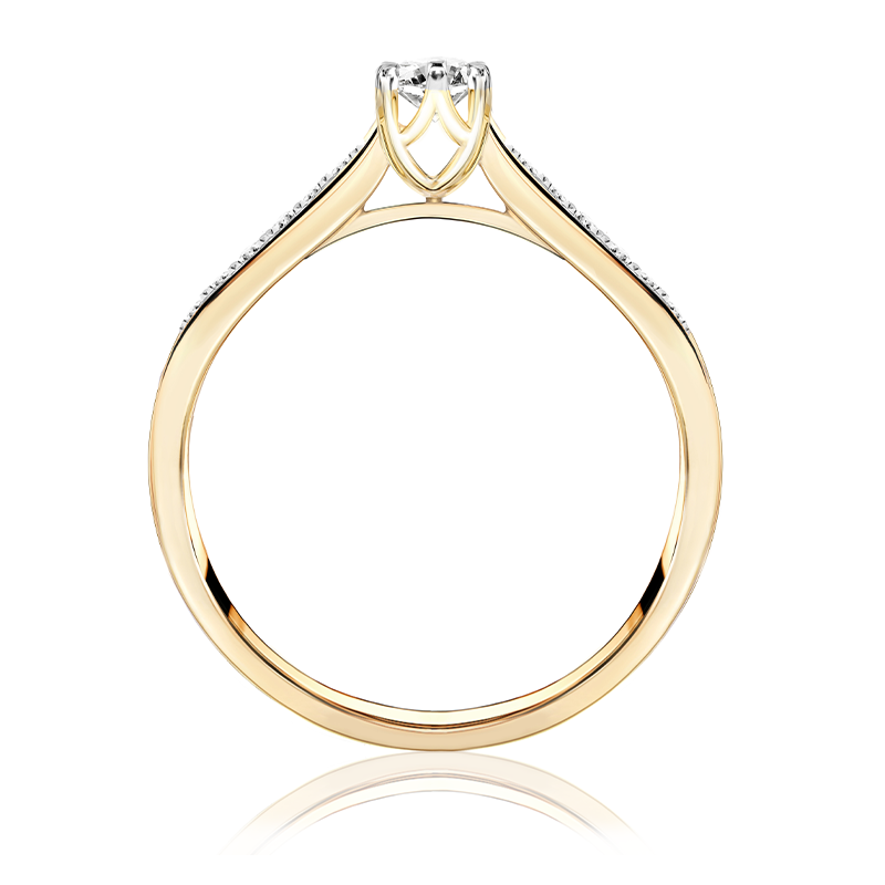 pucchon24さん10-31-2 Pierścionek zaręczynowy z brylantem z żółtego złota Ventego