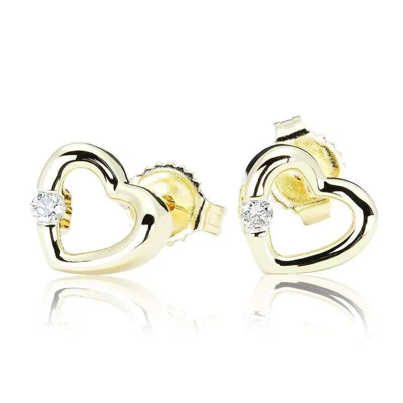 Kolczyki z brylantami z żółtego złota K0425ZBct