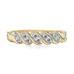 Pierścionek zaręczynowy z brylantami Sablo z żółtego złota