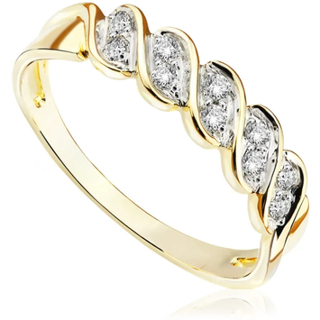 Pierścionek zaręczynowy z diamentami Sablo z żółtego złota 0,13ct