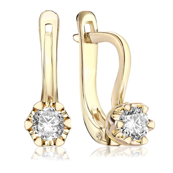 Kolczyki z diamentami Kartezja z żółtego złota 0,52ct