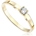 Pierścionek zaręczynowy Kartezja z diamentem z żółtego złota P0201ZB