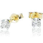Kolczyki z brylantami Kartezja z żółtego złota