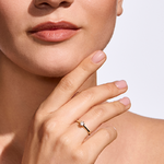 Pierścionek zaręczynowy z brylantem Kartezja z żółtego złota